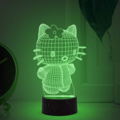 3D Illusion Hello Kitty Led Night Lamp with multicolored Light Best Gift for Children Girls Gift for Cartoon Lover